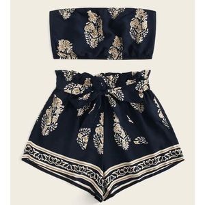 Tube top & shorts set